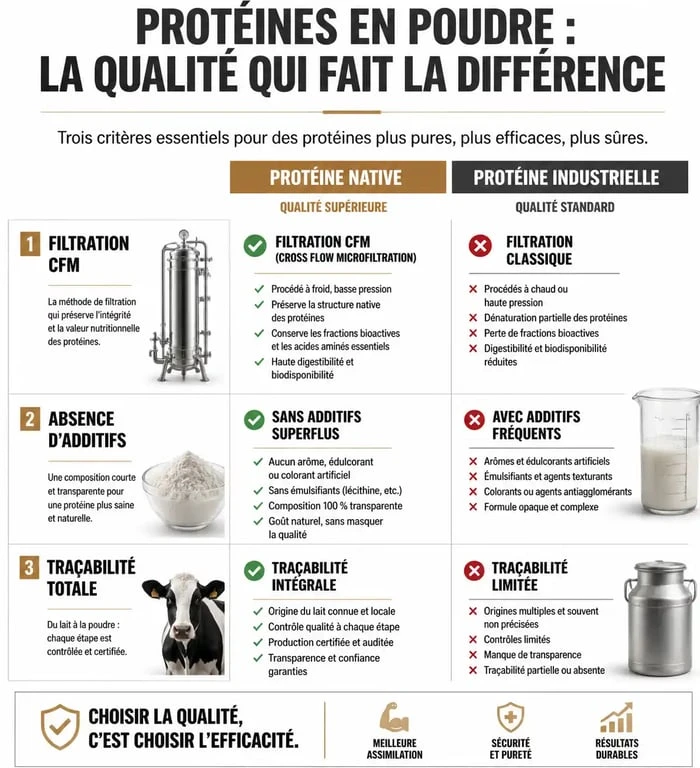 Comparatif des critères de qualité pour choisir la meilleure marque de protéine en poudre