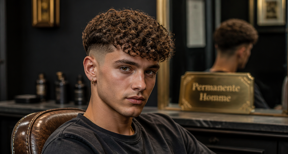 permanente cheveux homme boucles dégradé américain