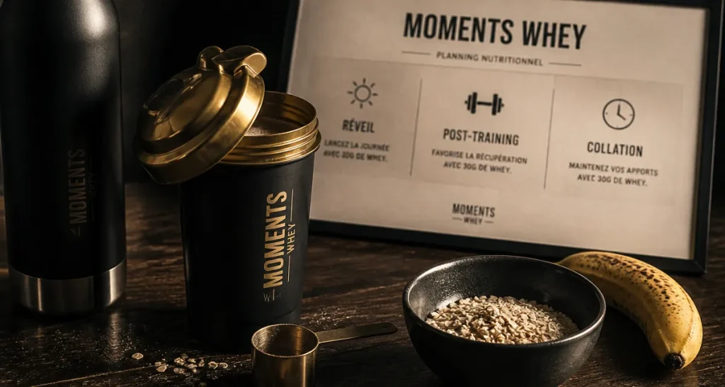 Quand prendre de la whey : shaker, post-training et collation