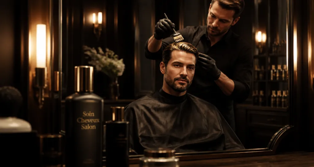 soin cheveux coiffeur homme salon