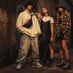 groupe jeunes adultes tenue année 90 ruelle urbaine