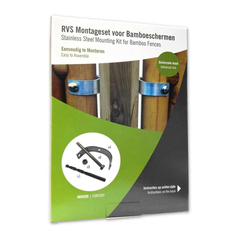 RVS Montagesets voor bamboeschermen