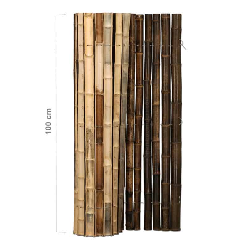 bamboemat halfrond zwart 180 x 100 cm