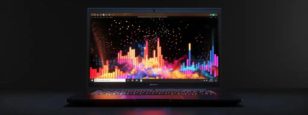 a laptop displaying a vibrant, data-driven sem campaign dashboard showcasing significant growth in digital metrics.