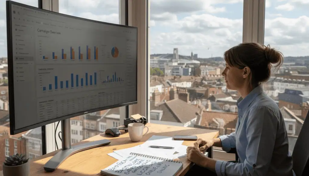 Small business owner reviews PPC analytics