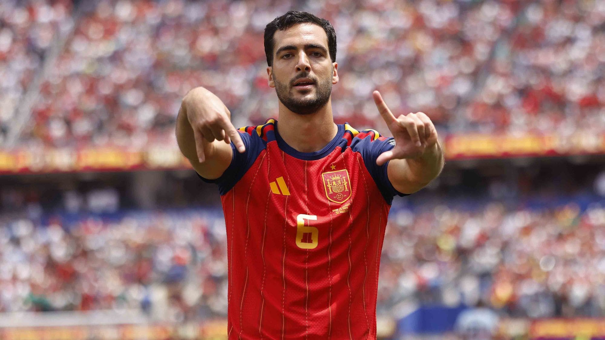 Mikel Merino celebra el gol de España ante Bélgica en el Mundial 2026