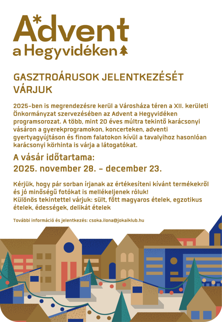 Vásári árusok jelentkezését várjuk!