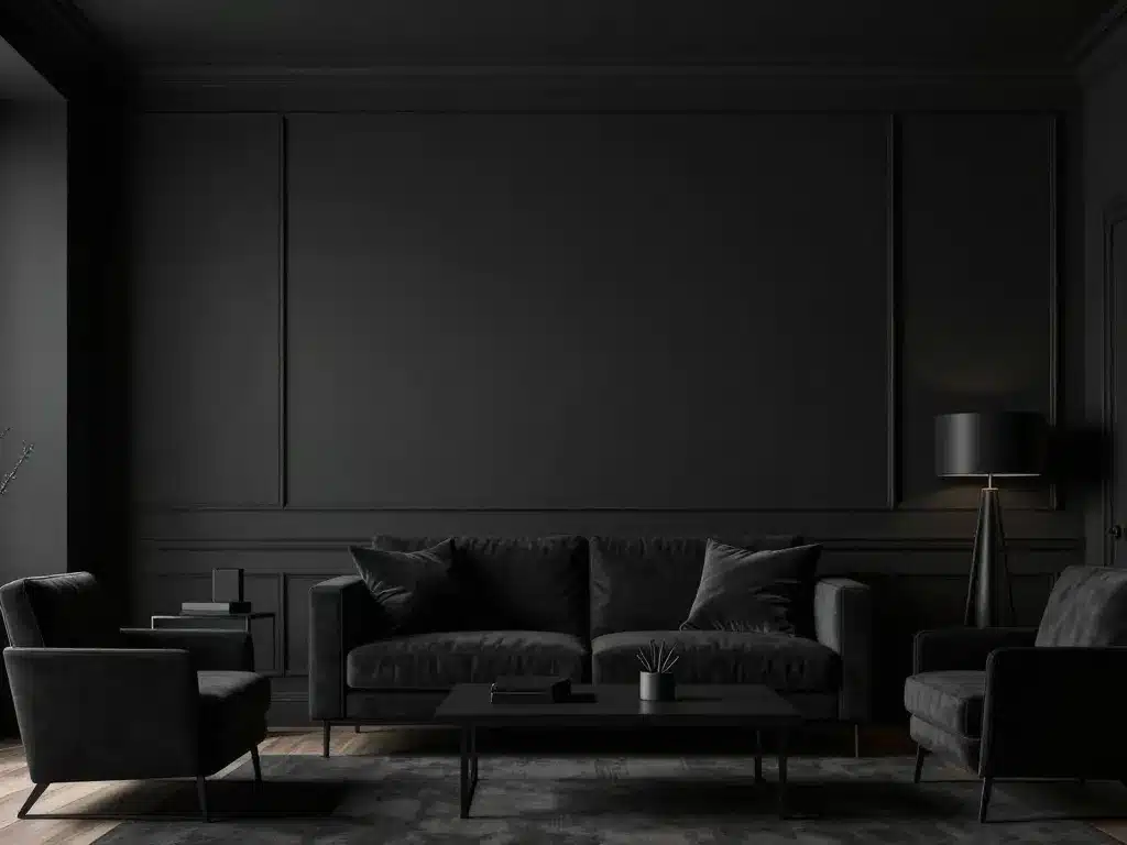 Applications artistique déco noire absolue intérieur