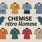 chemise retro homme silhouettes vintage stylisées