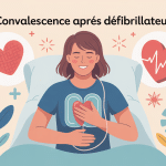 convalescence après pose défibrillateur illustration vectorielle santé