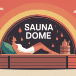 illustration moderne d'une personne allongée dans un sauna dome