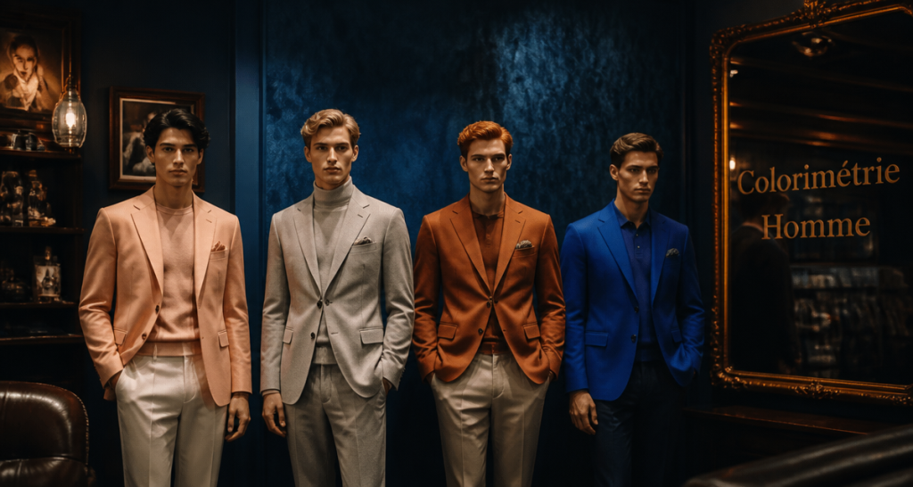 colorimétrie homme mannequins quatre saisons boutique élégante