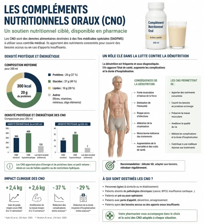 Infographie sur les compléments alimentaires hyperprotéinés en pharmacie et leurs bienfaits nutritionnels