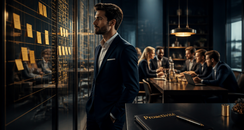 etre proactif au travail homme open space