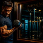 exercice biceps curl haltère miroir