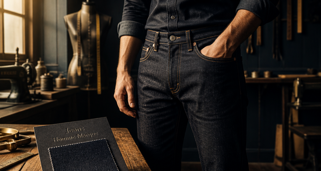 jeans homme marque selvedge atelier couture