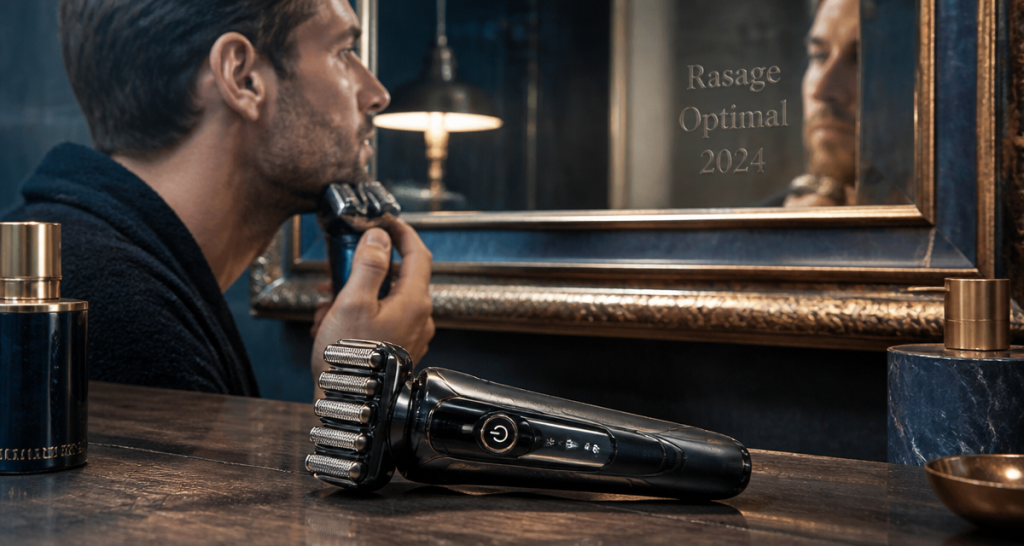 meilleur rasoir électrique homme 2024 devant miroir