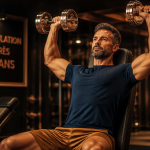 musculation homme 40 ans haltères développé militaire
