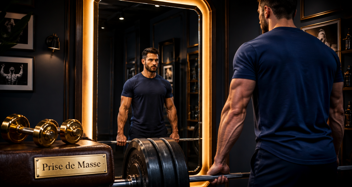 Prise de masse musculaire jeune homme gym