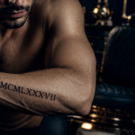 tatouage date de naissance homme avant-bras chiffres romains
