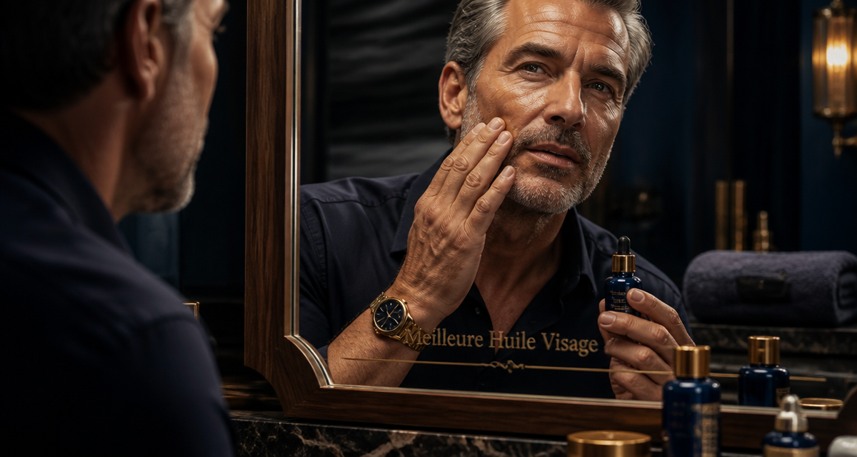 meilleure huile visage peau mature homme