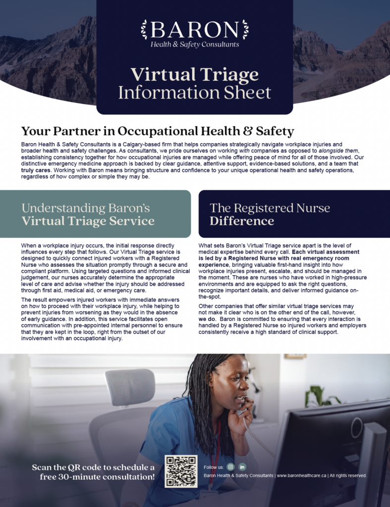 Virtual Triage Information Sheet.