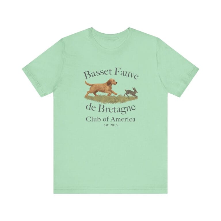 Basset Fauve shirt with dog and rabbit illustration