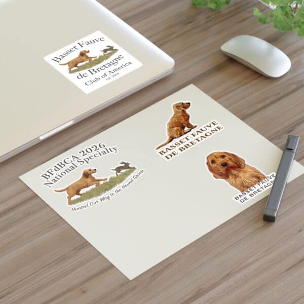 Basset Fauve de Bretagne stickers and stationery.