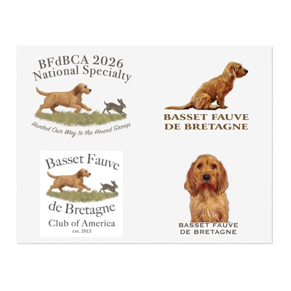 Basset Fauve de Bretagne breed specialty event logos.