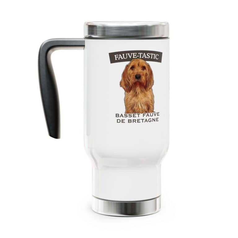 Travel mug with Basset Fauve de Bretagne design