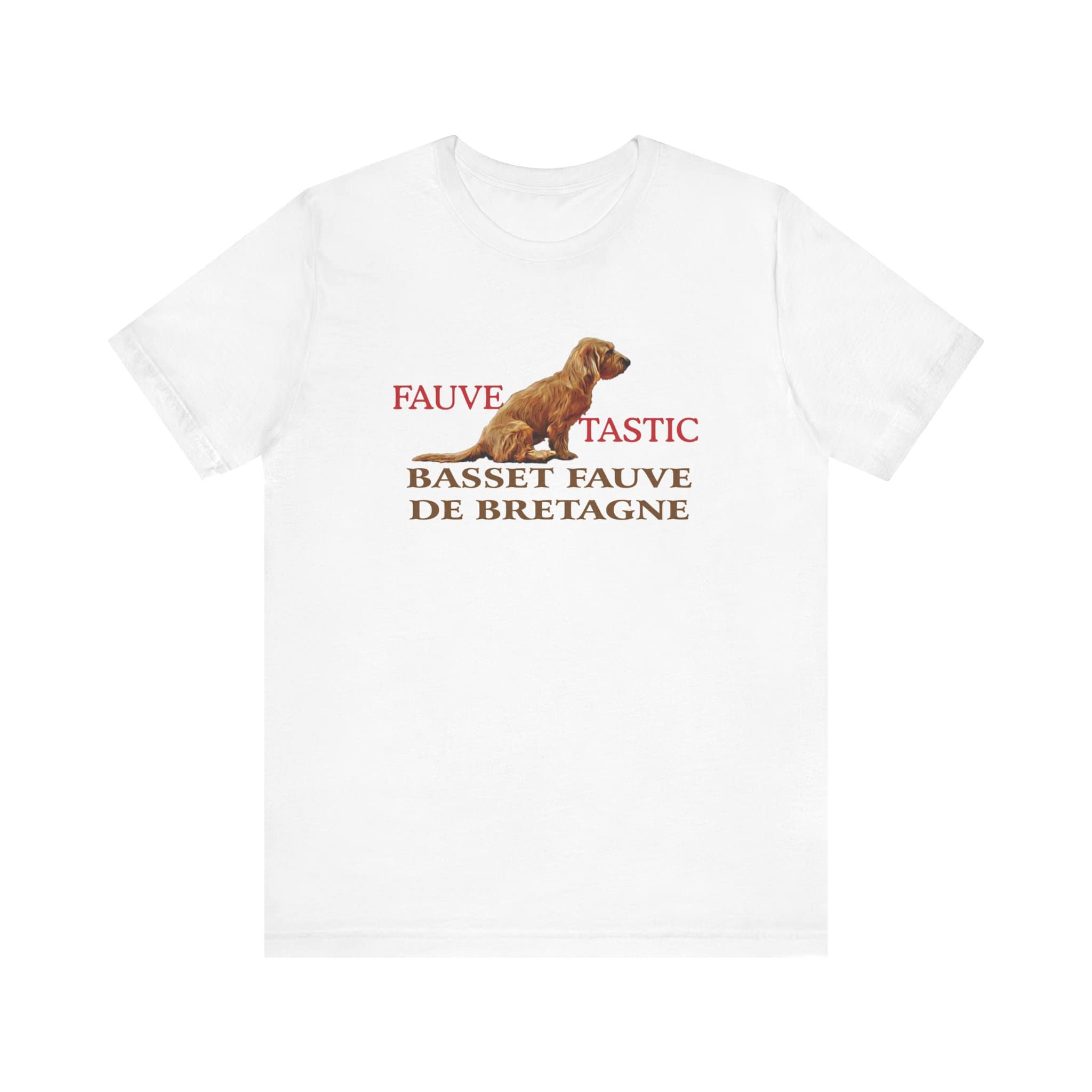 White T-shirt with Basset Fauve de Bretagne print.