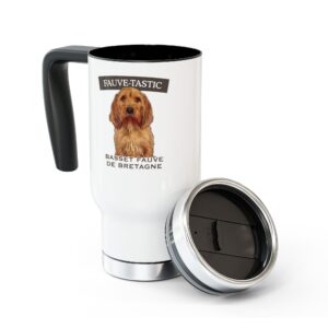 Basset Fauve de Bretagne travel mug and lid