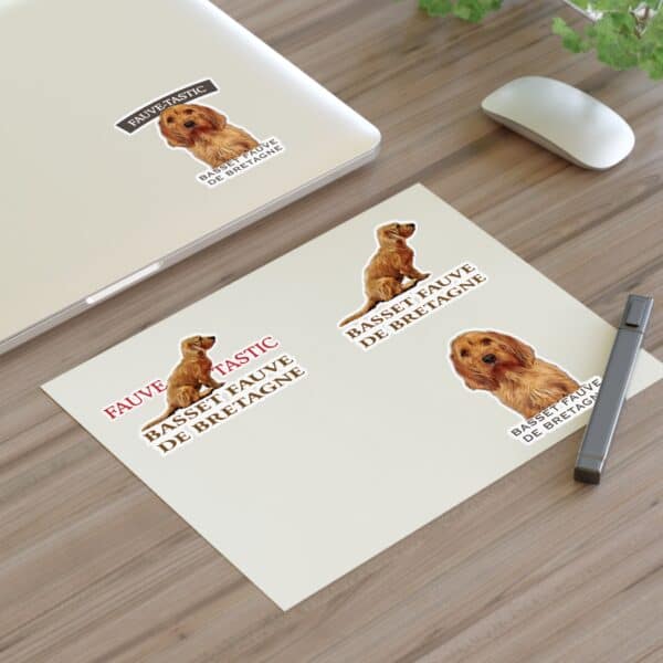 Basset Fauve de Bretagne dog stickers on table