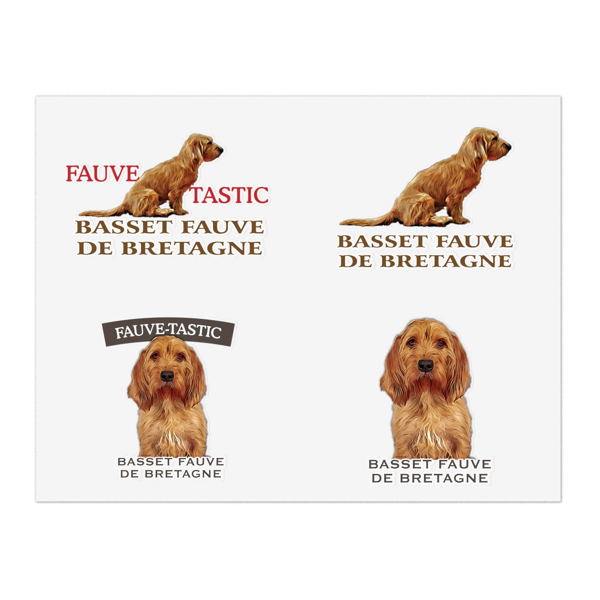 Basset Fauve de Bretagne dog illustrations and logos.