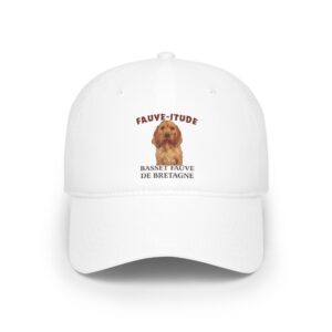 White cap with Basset Fauve dog design