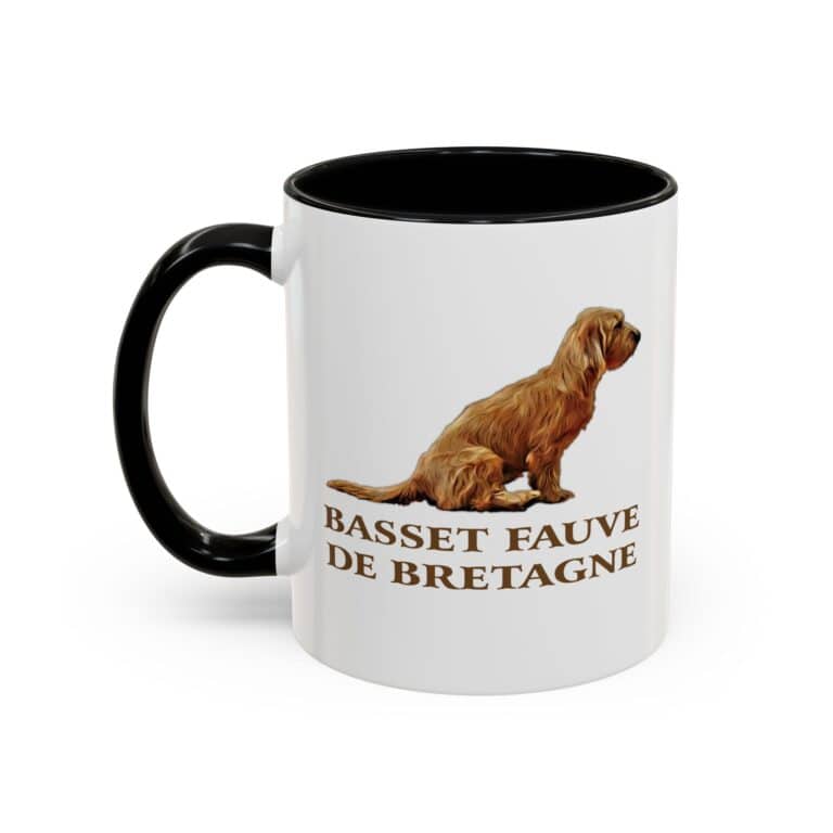 Basset Fauve de Bretagne dog on coffee mug
