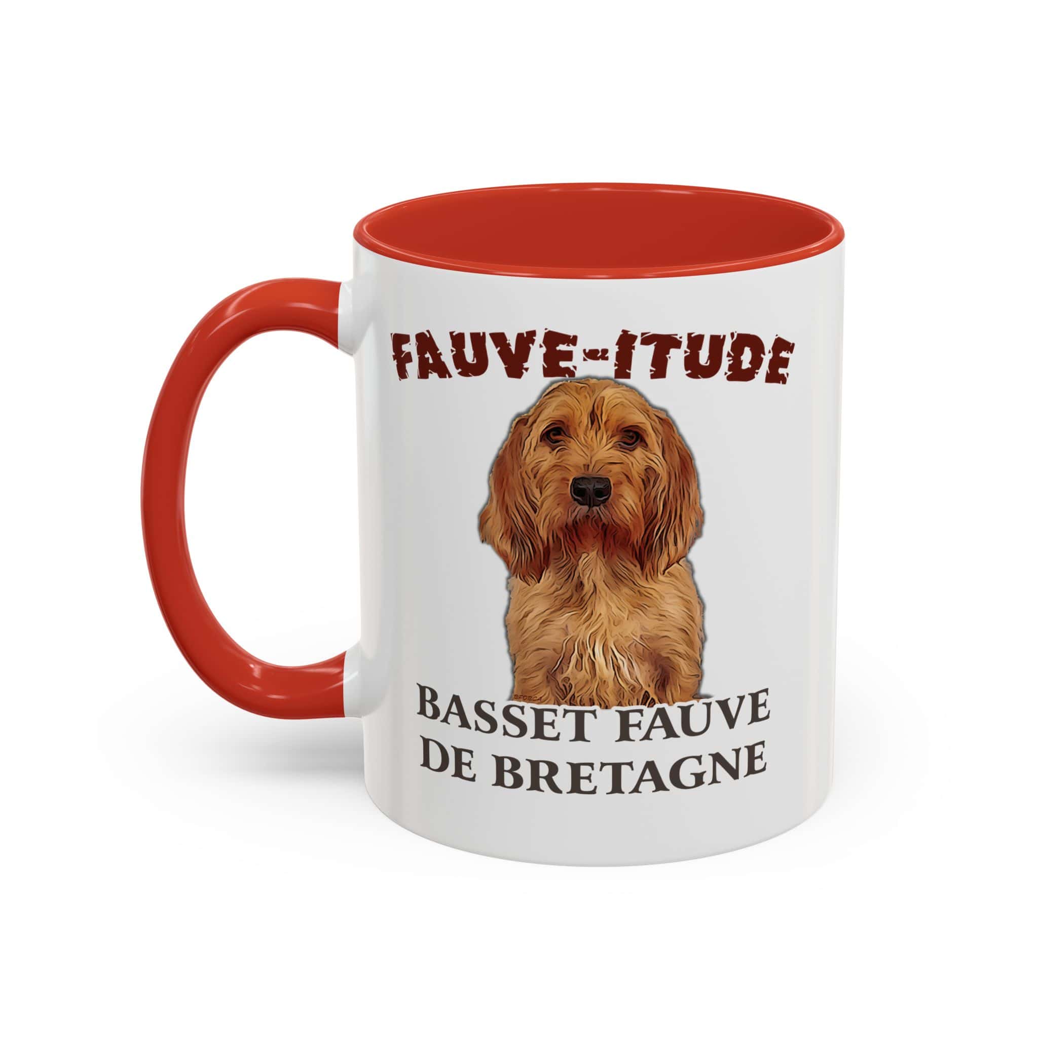 Basset Fauve de Bretagne dog illustration on mug.