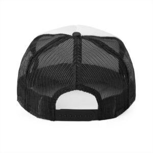 Back view of black mesh trucker hat
