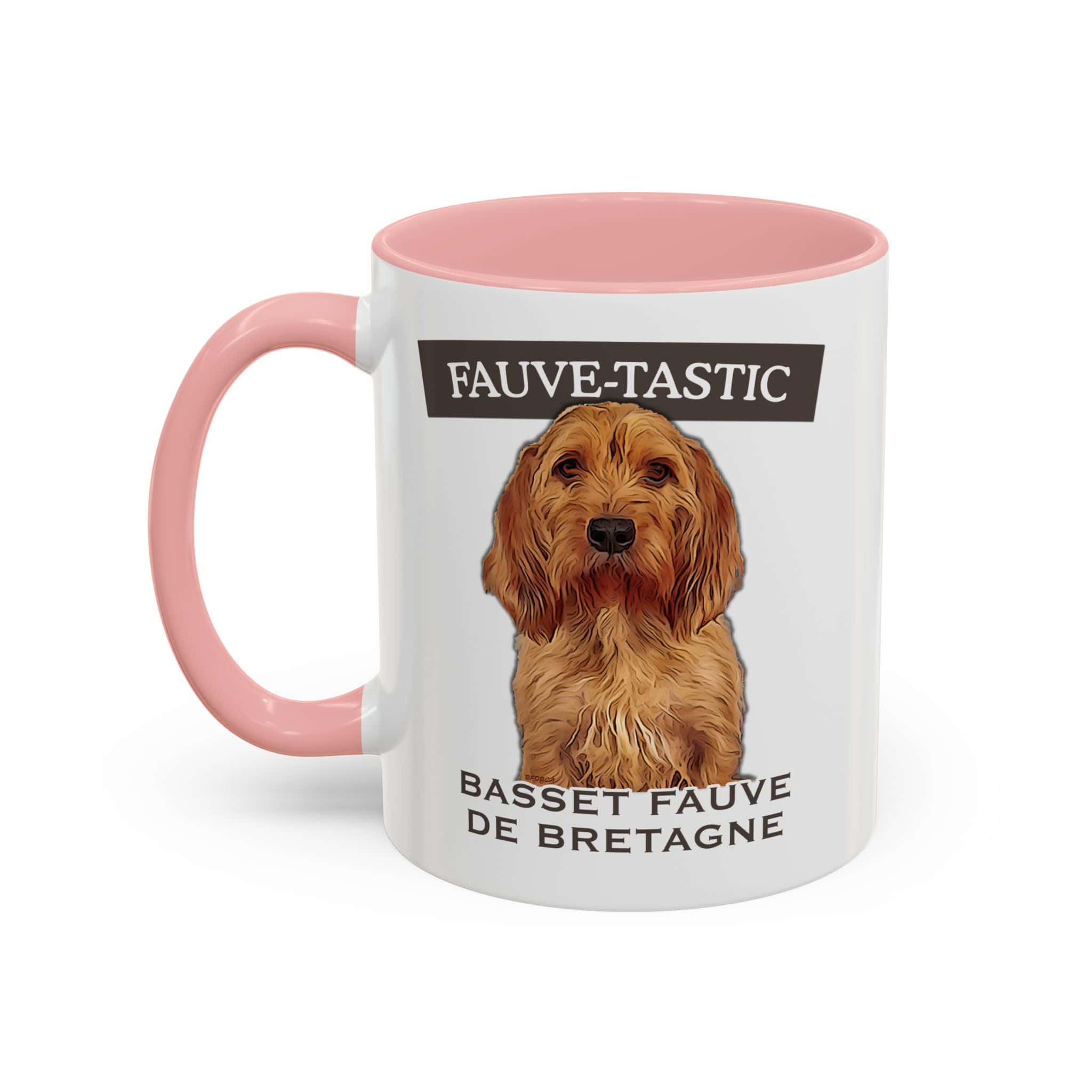 Pink mug with Fauve de Bretagne design