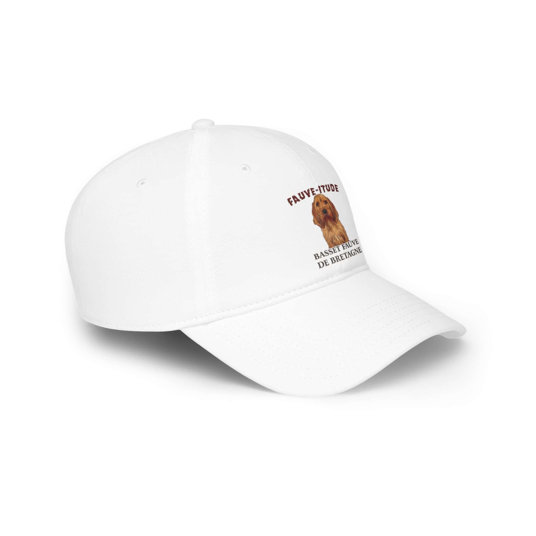 White cap with Basset Fauve de Bretagne design