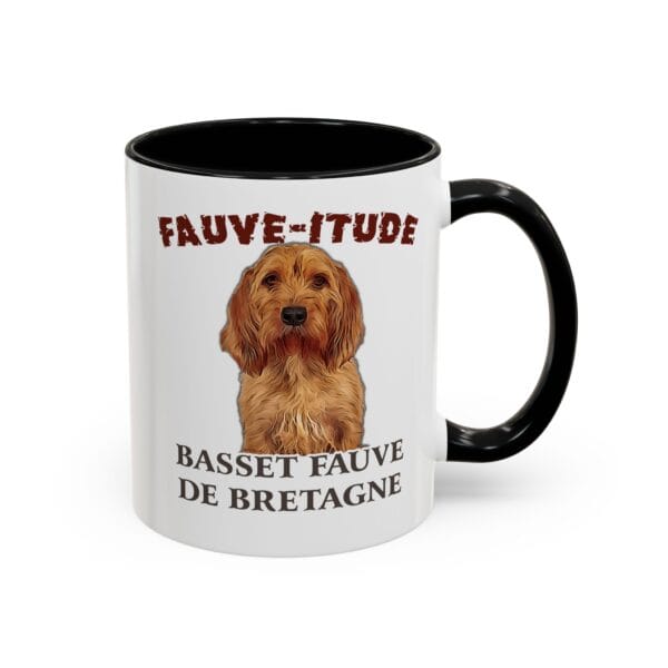 Mug with Basset Fauve de Bretagne illustration.