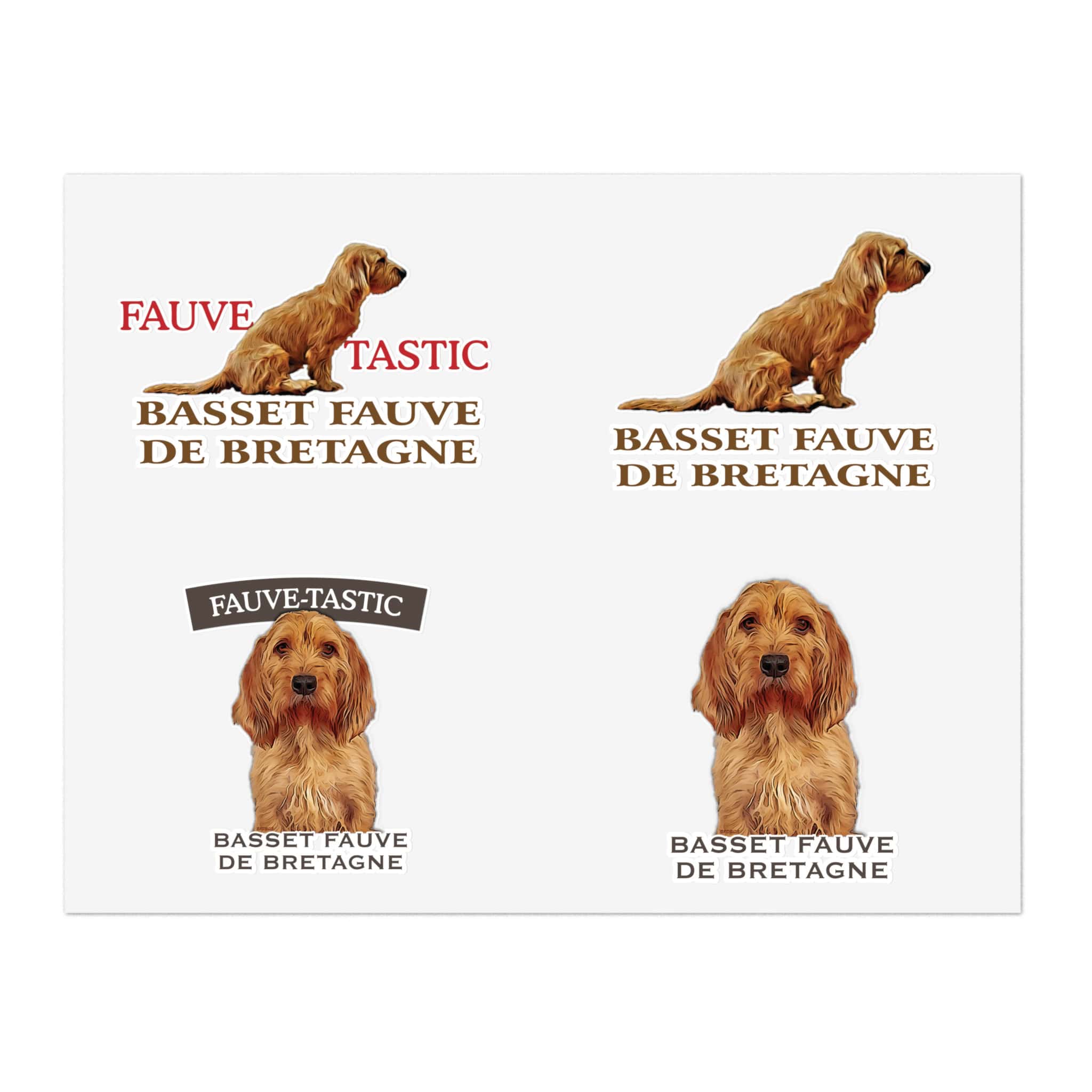 Basset Fauve de Bretagne dog illustrations and logos.