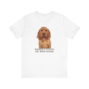 Basset Fauve de Bretagne dog on white t-shirt