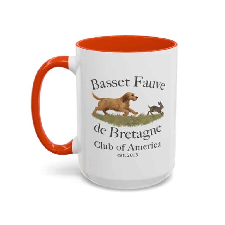 Basset Fauve de Bretagne mug with logo design.