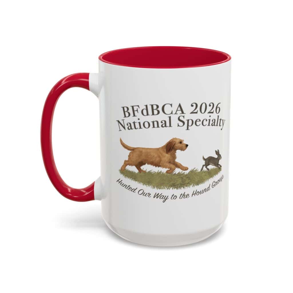 BFdBCA 2026 mug with dog and rabbit design