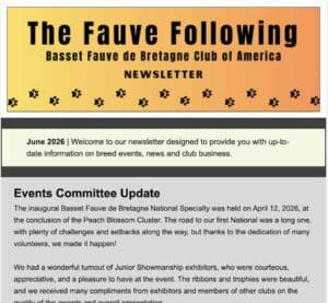 Basset Fauve de Bretagne Club newsletter header