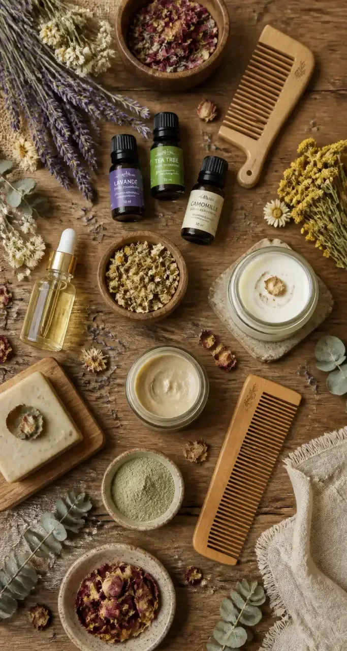 Composition à plat de produits de soin naturels pour la beauté