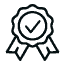 Ícone de medalha com símbolo de verificação