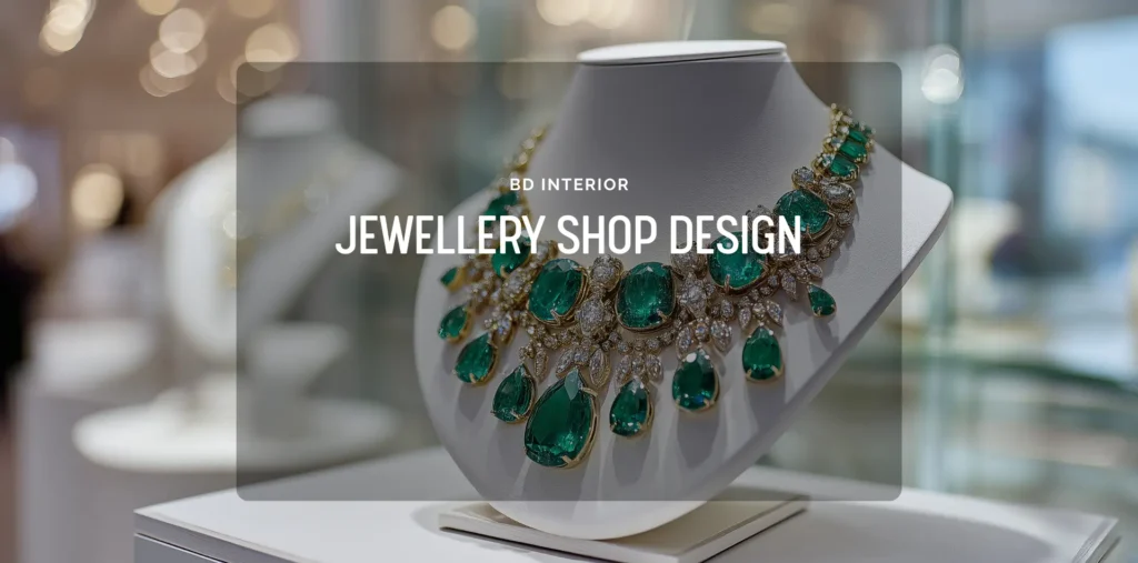 Jewellery Shop Design in Bangladesh: Turn Your Showroom into a Sales Magnet 1 Jewellery shop display with elegant jewelry.