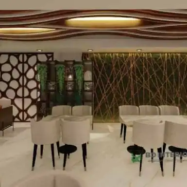Smart Cafe Design: Boost Your Bangladesh Cafe's Appeal 1 Interior dining space with stylish furniture and w.